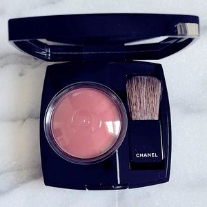 CHANEL POWDER BLUSH 72 ROSE INITIAL NEW  MIRROR COMPACT MAKEUP WITH DELUXE BRUSH